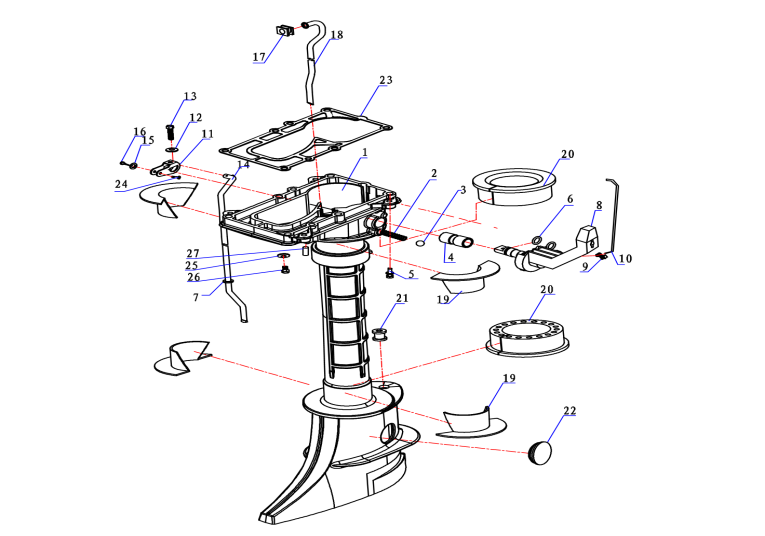 Upper casing parts